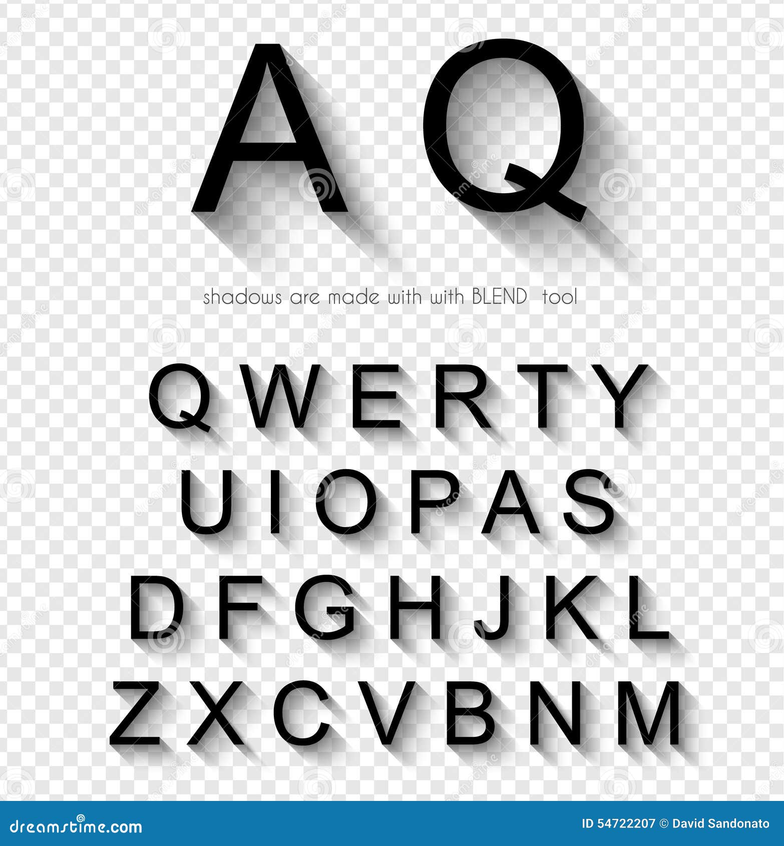 classi style font with soft shadow.  letters