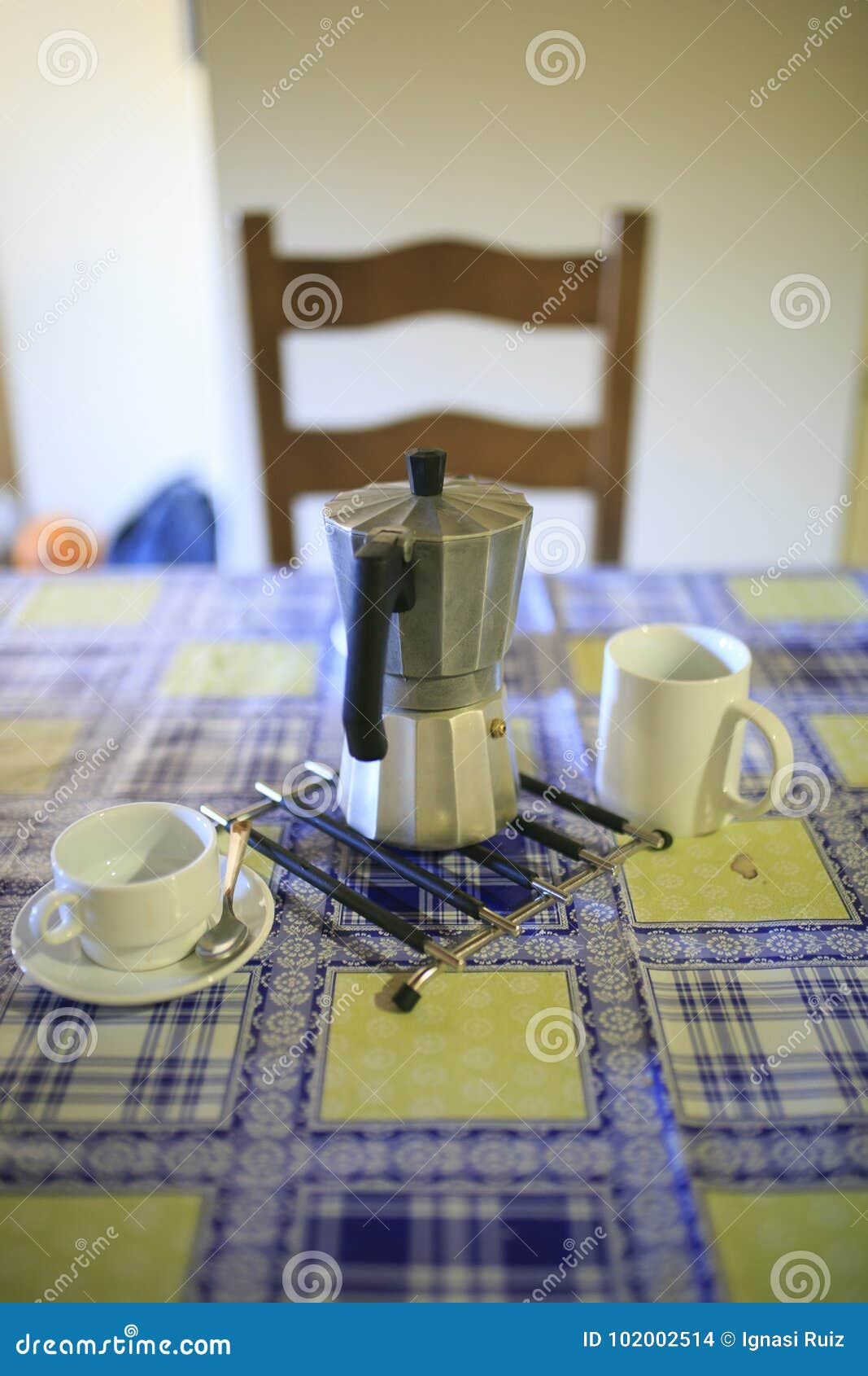 Classic Aluminum Coffee Maker Stock Photo Image of machine, food 102002514