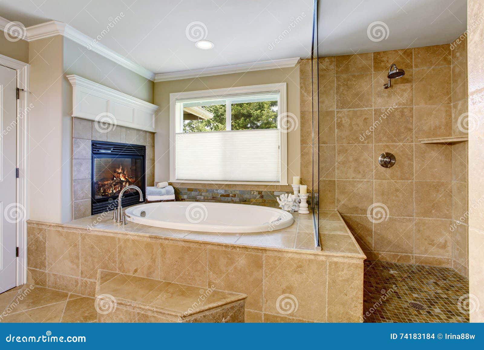 Classic American Bathroom with Whithe Bath Tub Stock Photo Image of