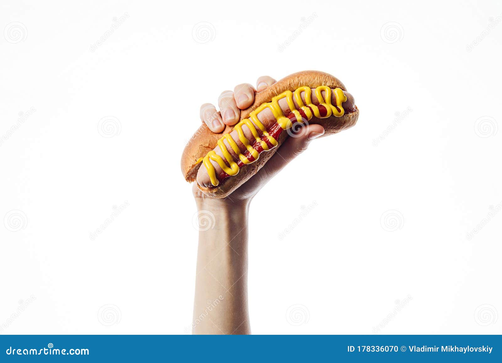 Classic American Hot Dog in Hand Stock Photo Image of color, lunch