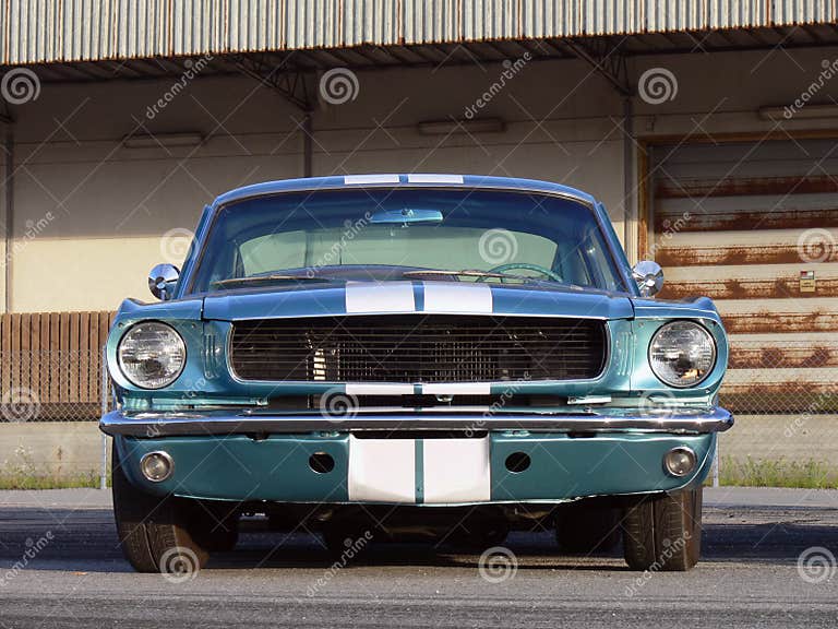 Classic American Muscle Car - Metallic Blue Stock Image - Image of area ...