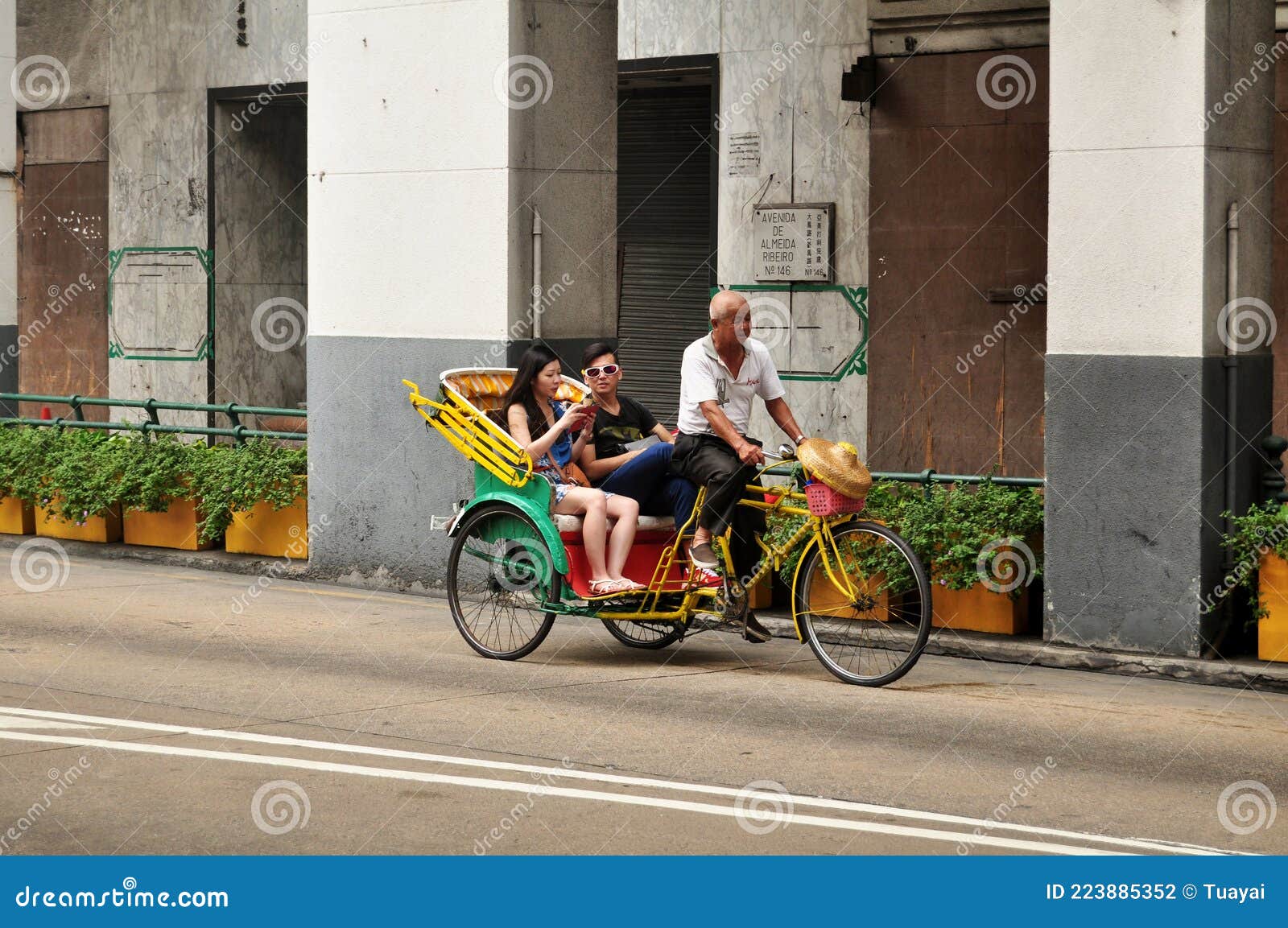 Classic Antique Vintage Retro Rickshaw Trishaw Bicycle for Macanese People  and Foreign Travelers Passenger Journey Visit Tour at Editorial Photography  - Image of drive, poor: 223885352