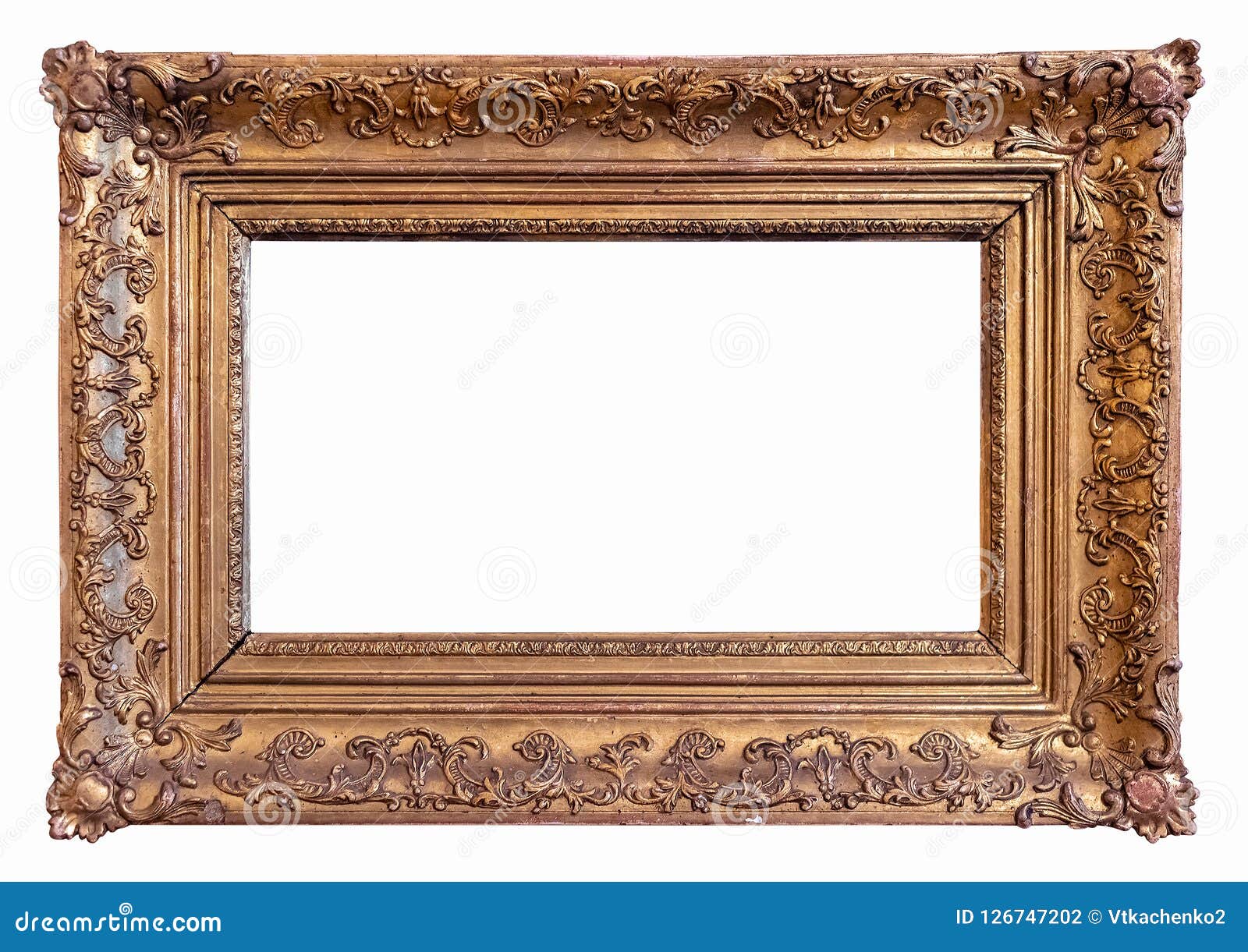Classic Gold Plated Picture Frame with Path Stock Photo Image of