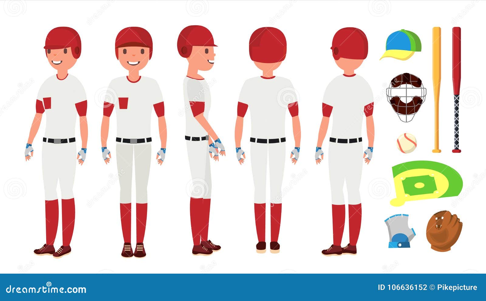 Classic Baseball Player Vector. Classic Uniform. Different Action Poses.  Flat Cartoon Illustration Stock Vector - Illustration of ball,  championship: 106636152, image size:1600x990