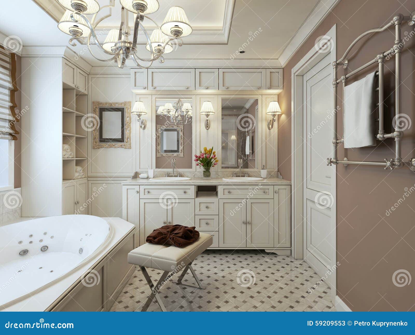 Classic Bathroom stock image. Image of luxurious, comfortable - 59209553