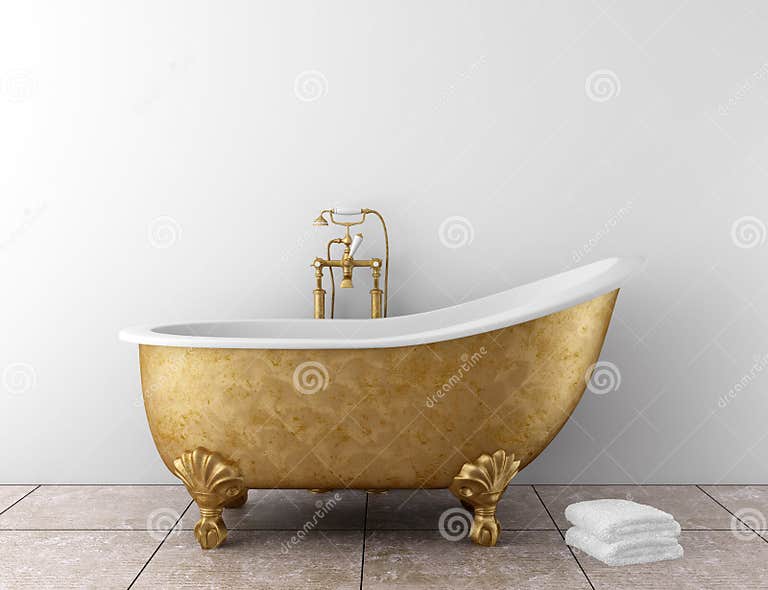 Classic Bathroom with Old Bathtub Stock Photo - Image of indoors, bath ...