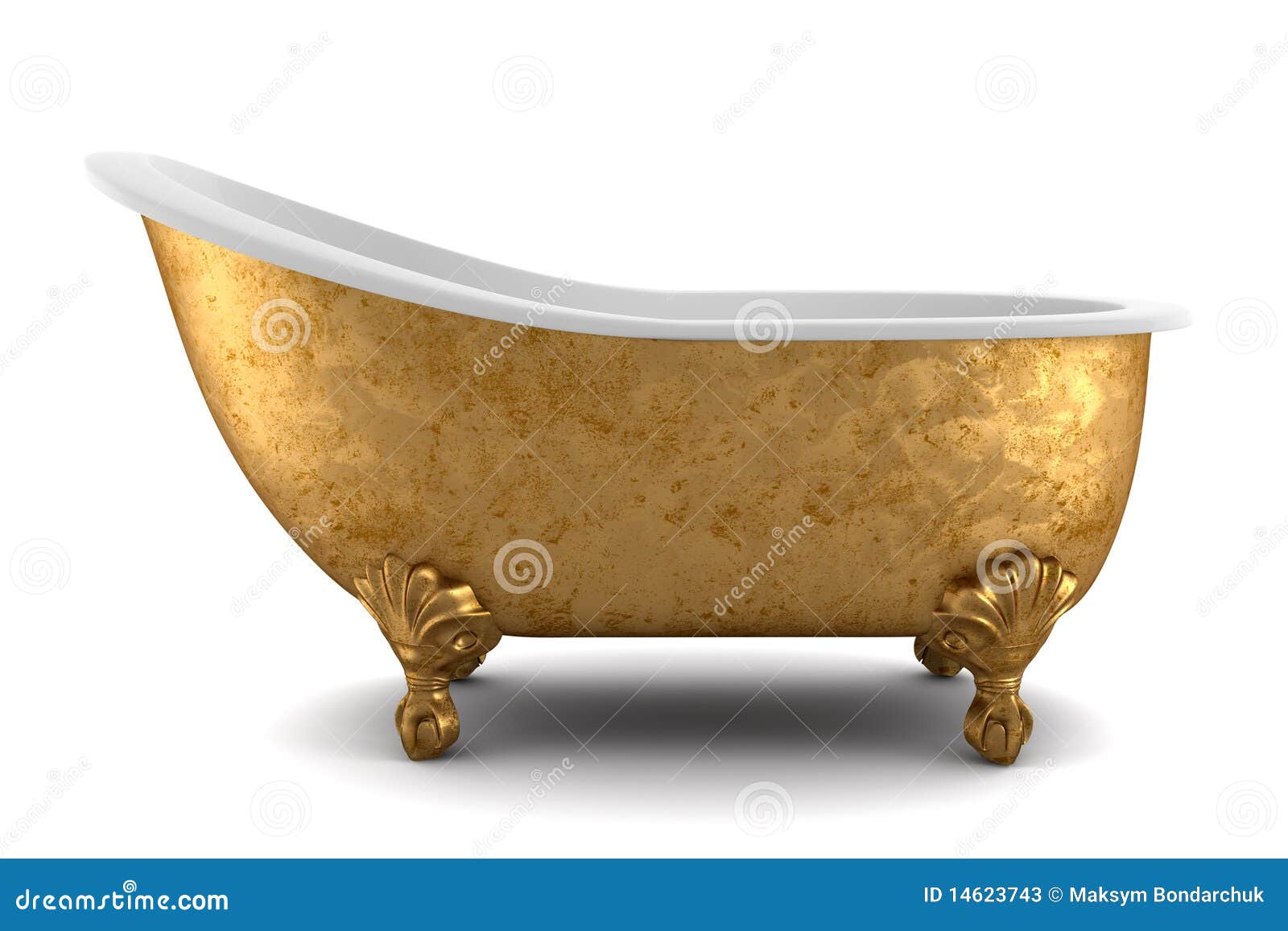 classic bathtub  on white background