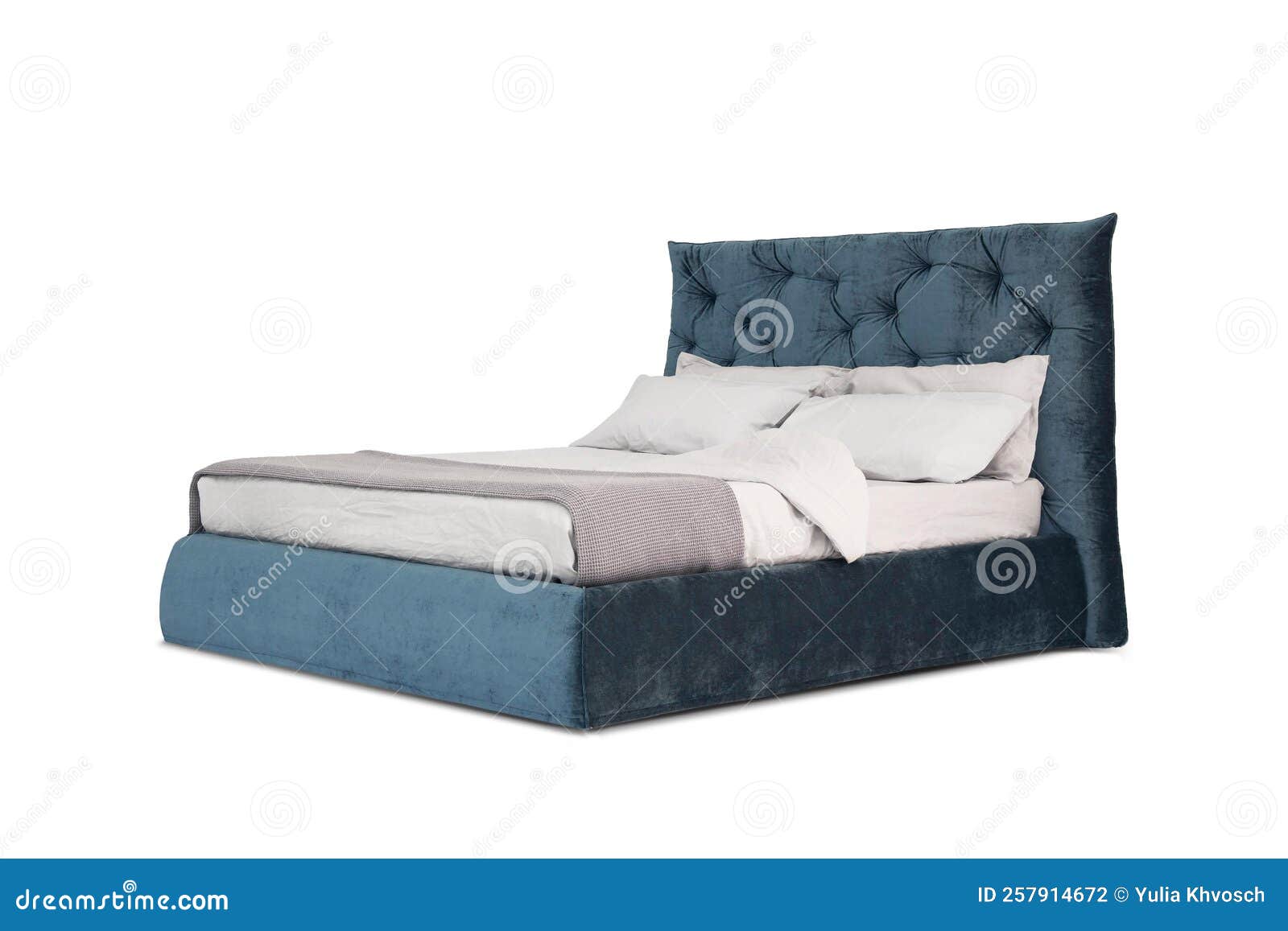 Classic Bed with Headboard Isolated on White Stock Photo Image of