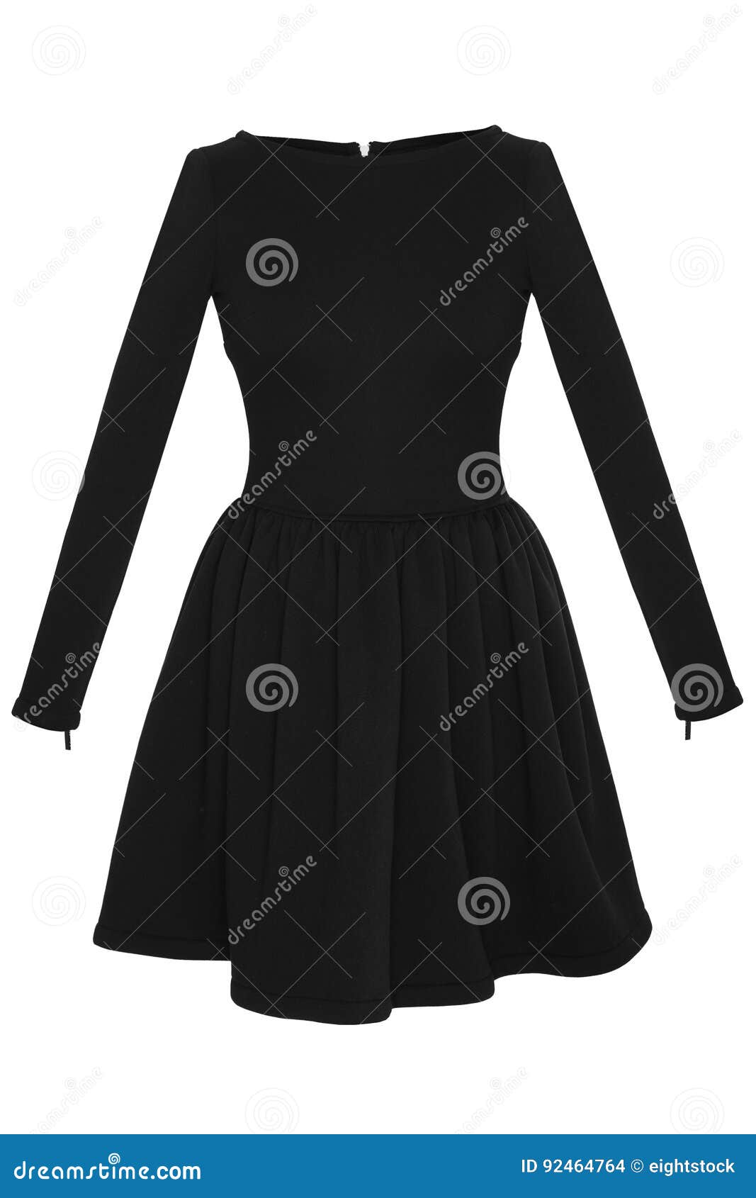 Classic Black Dress on White Background Stock Photo - Image of boots ...