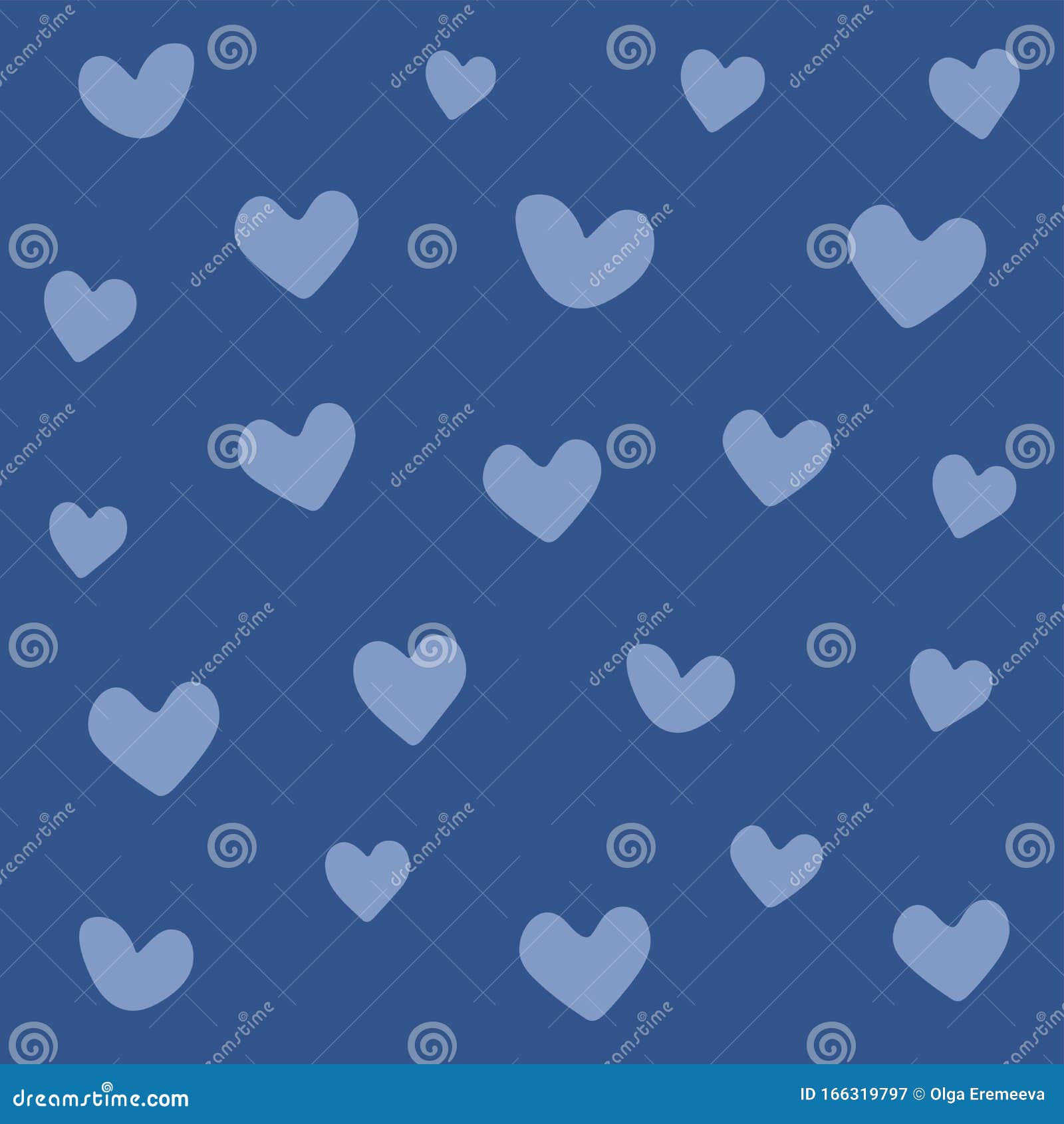 Classic Blue Background with Hearts. 2020 Color Stock Illustration ...