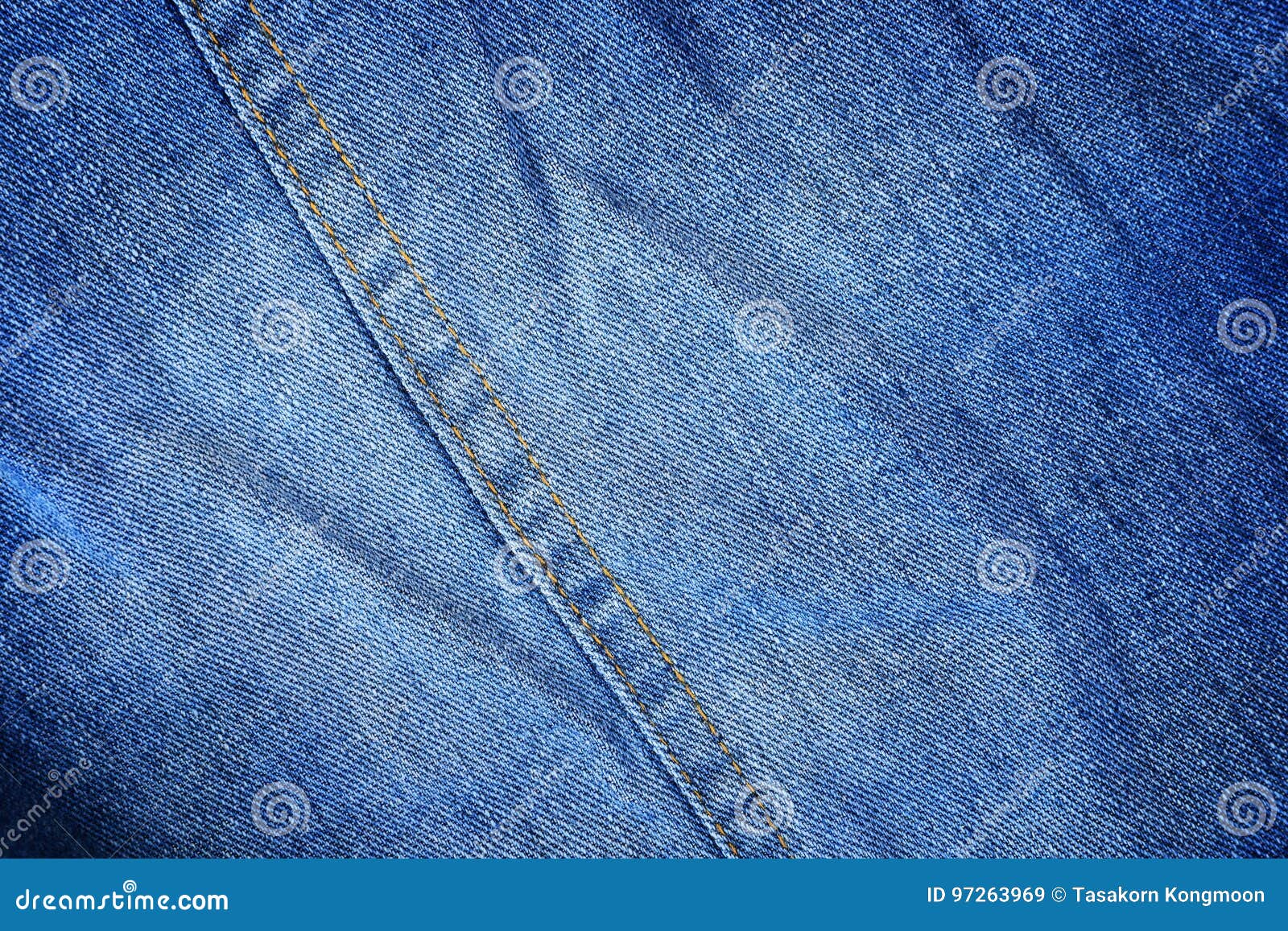 Classic Blue Jeans Texture with Stitch for Pattern and Background Stock ...