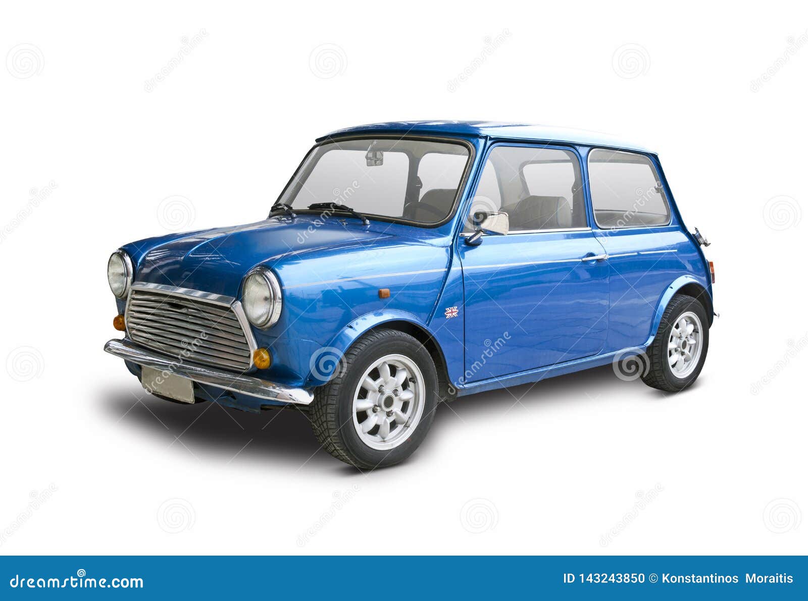 Classic Blue Mini Cooper Isolated on White Stock Photo - Image of isolated,  white: 143243850, image size:1600x1191