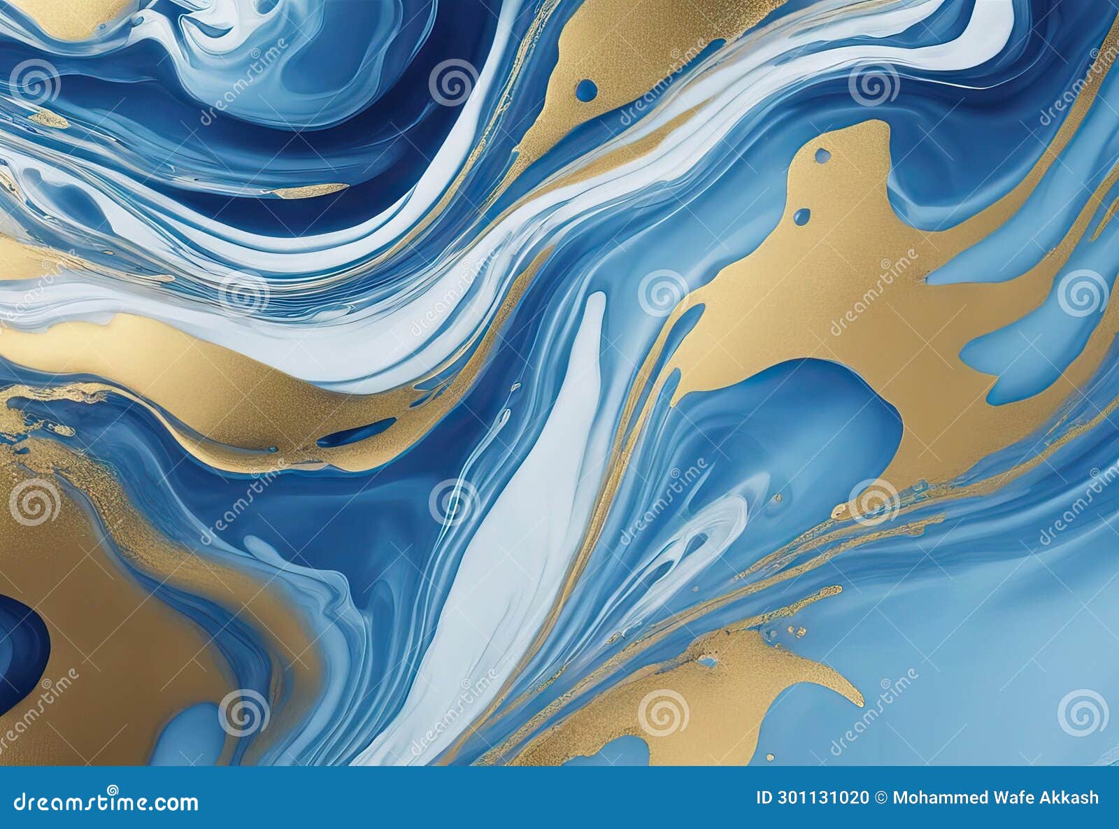 Classic Blue Watercolor Fluid Painting Vector Design Card. Stock