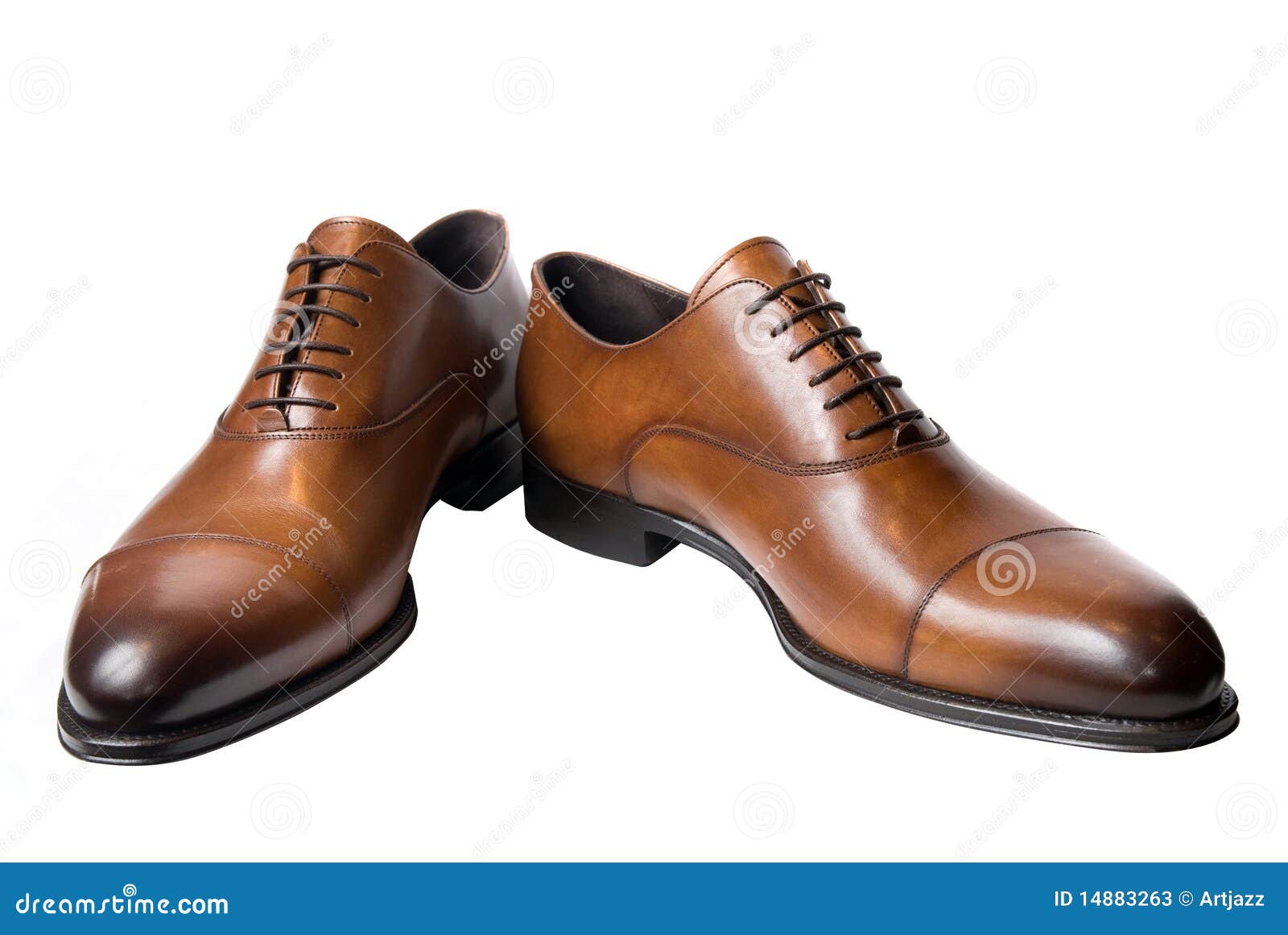 Classic Brown Male Leather Shoes Isolated on White Stock Image - Image ...