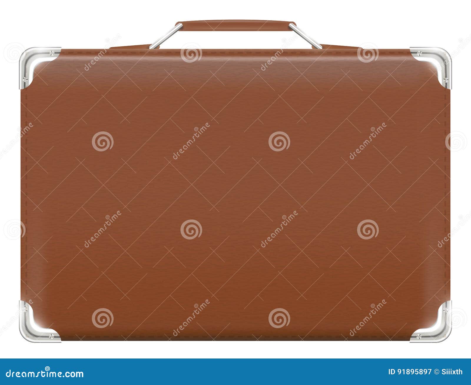 Vintage brown travel suitcase with retro stick Vector Image