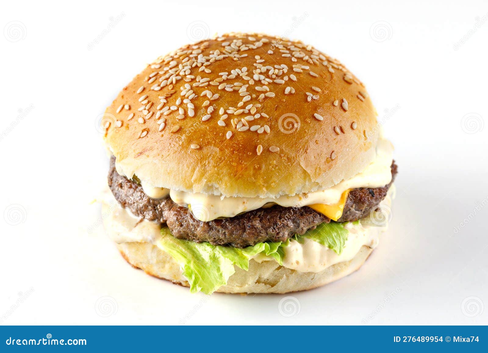 classic burger like in mcdonalds with beef cutlet on white background for menu and website  of food delivery restaurant 1