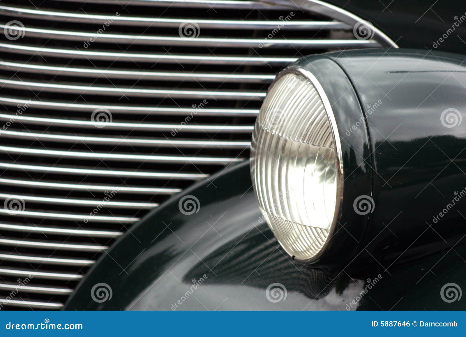 Classic Car Headlight and Grill Stock Photo Image of 1940, forest