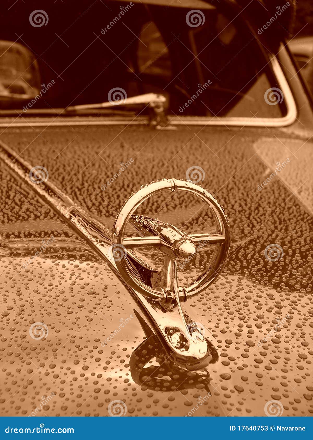 Classic car hood stock image. Image of rain, detailed 17640753