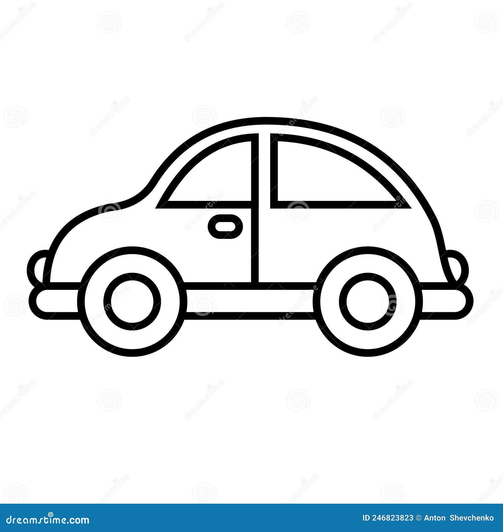 Cars Outline Clipart-Classic Car silhouette icon on white background vector