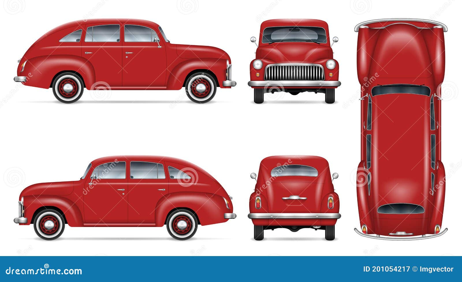 Download Classic Car Vector Mockup. Isolated Vehicle Template Side ...