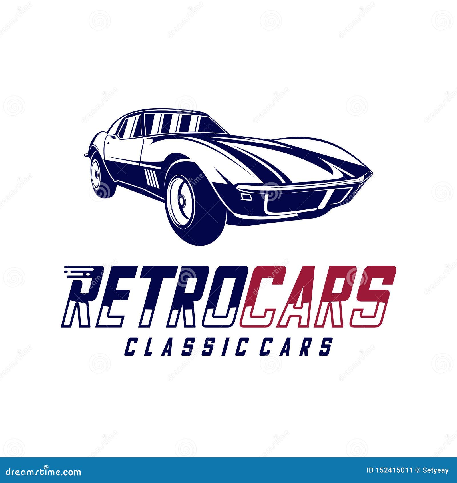 Classic Cars Logo Design Vector Illustrations Vintage Automotive With