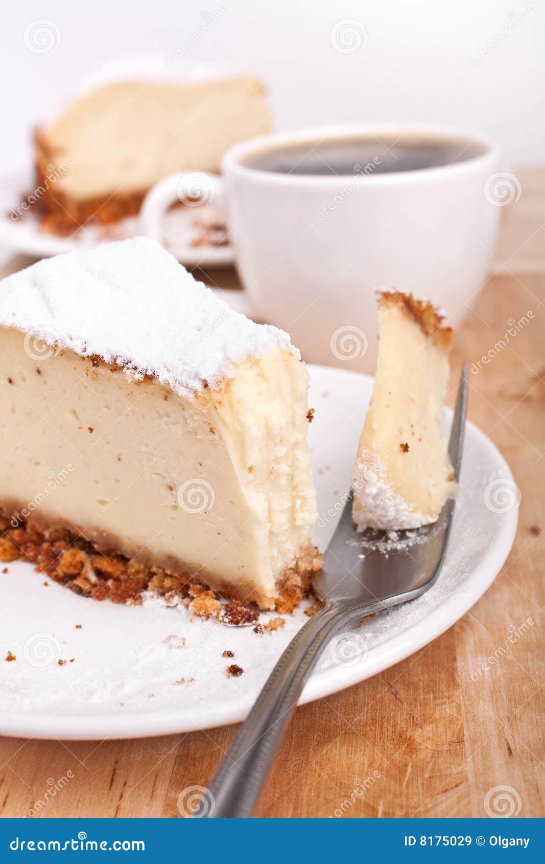 Classic Cheesecake and Coffee Stock Image Image of cream, icing 8175029