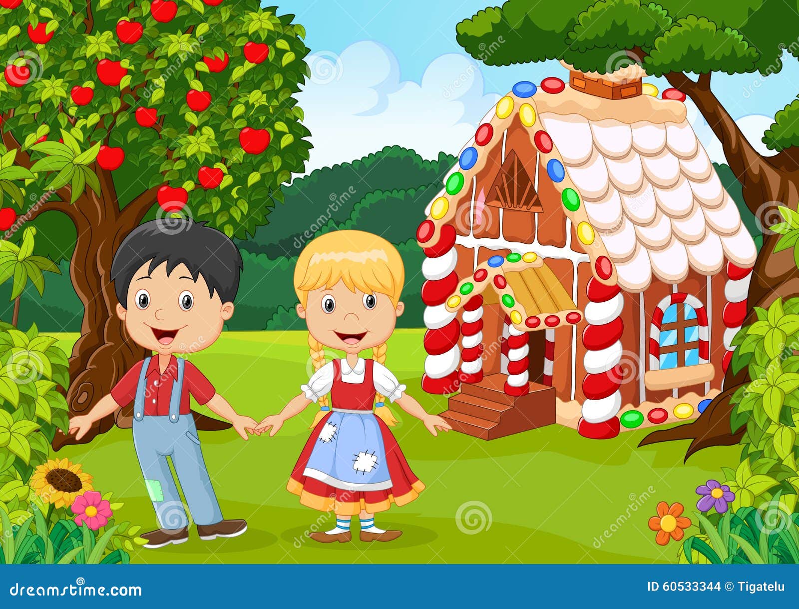 Classic Children Story. Hansel and Gretel Stock Vector - Illustration of  girl, fairy: 60533344