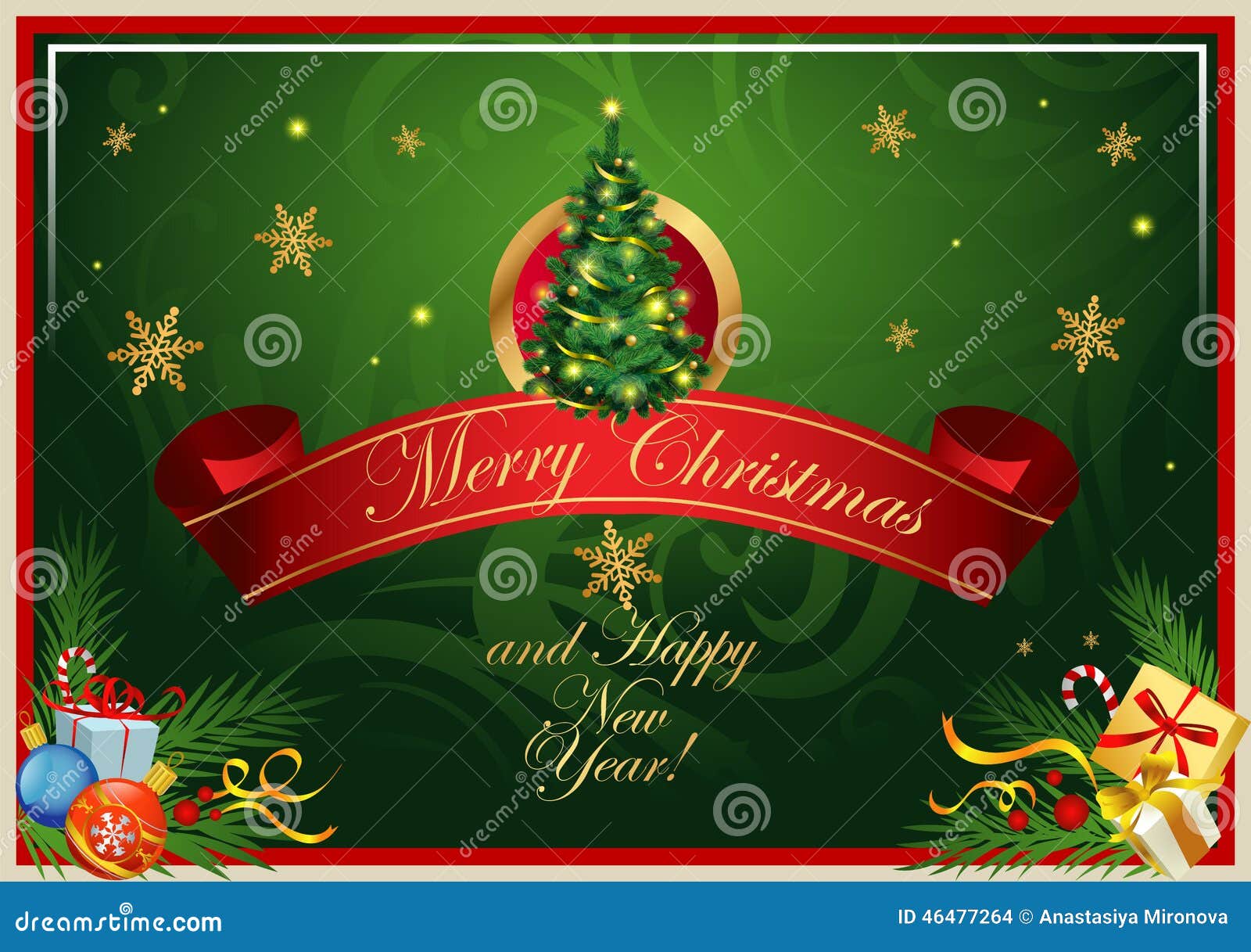 Classic Christmas Card Stock Vector - Image: 46477264
