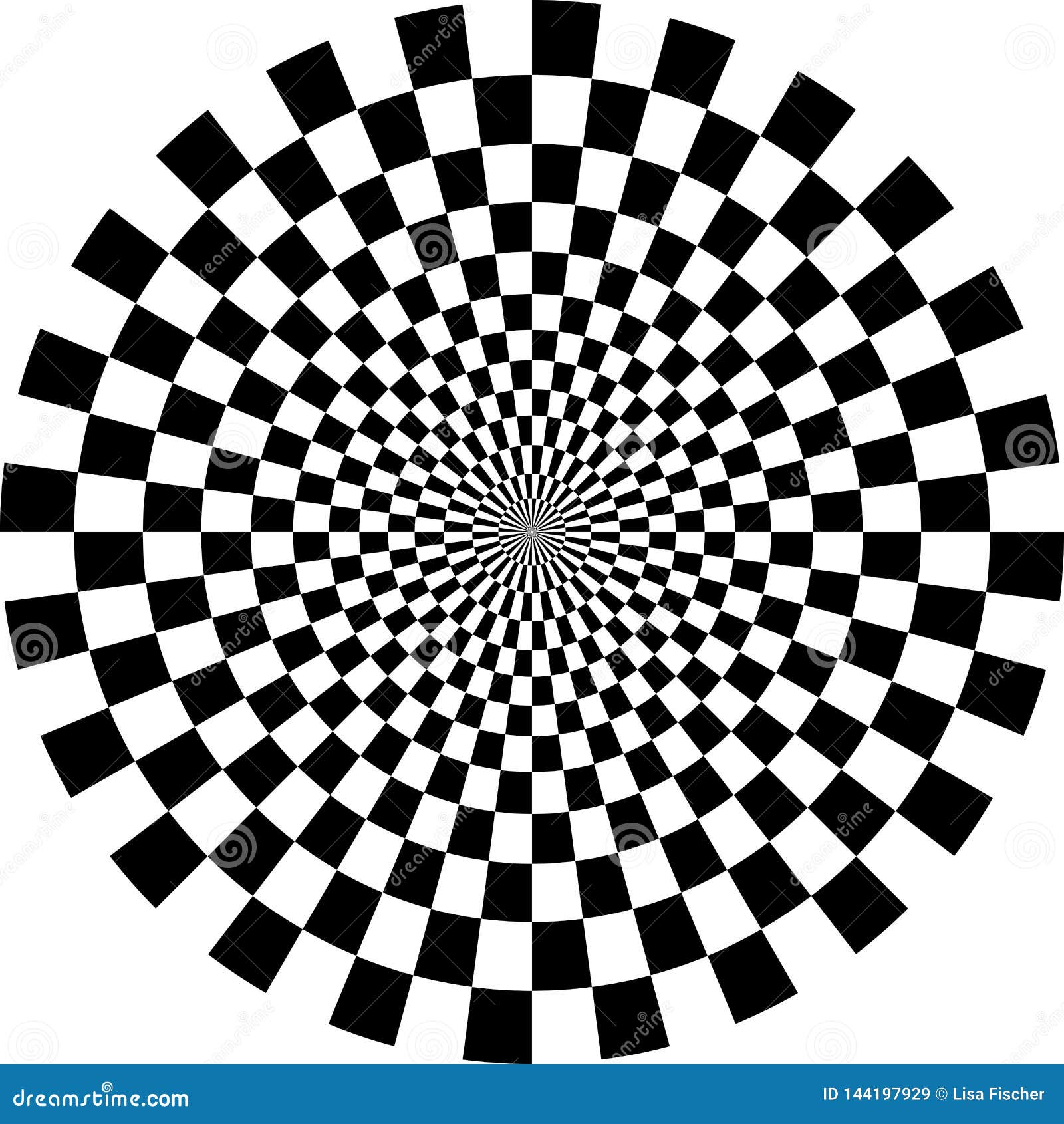 op art optical checkered circle