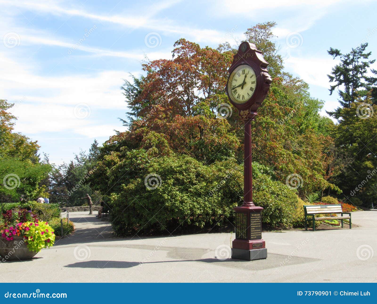 A Classic Clock at Queen Elizabeth Park, Vancouver, Canada Stock Image