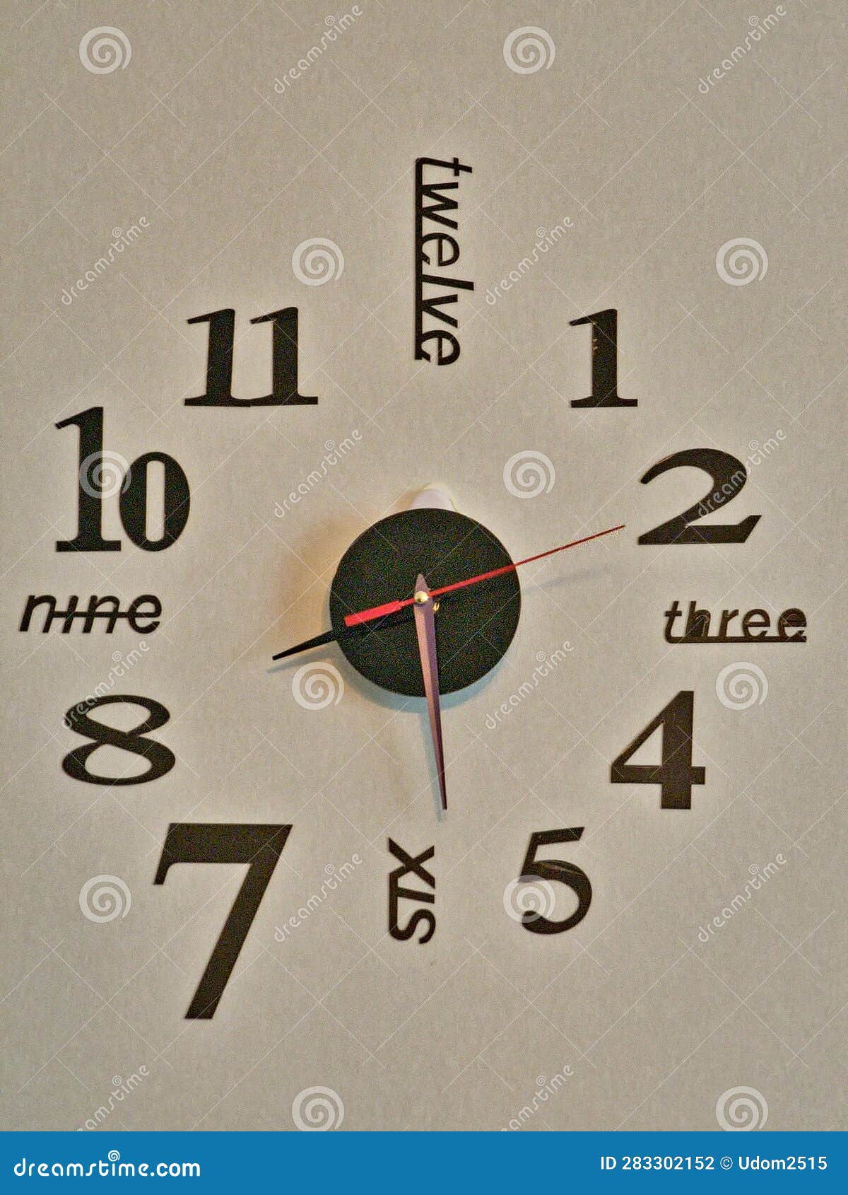 Classic Clock on the Wall and Times is Going Stock Photo Image of