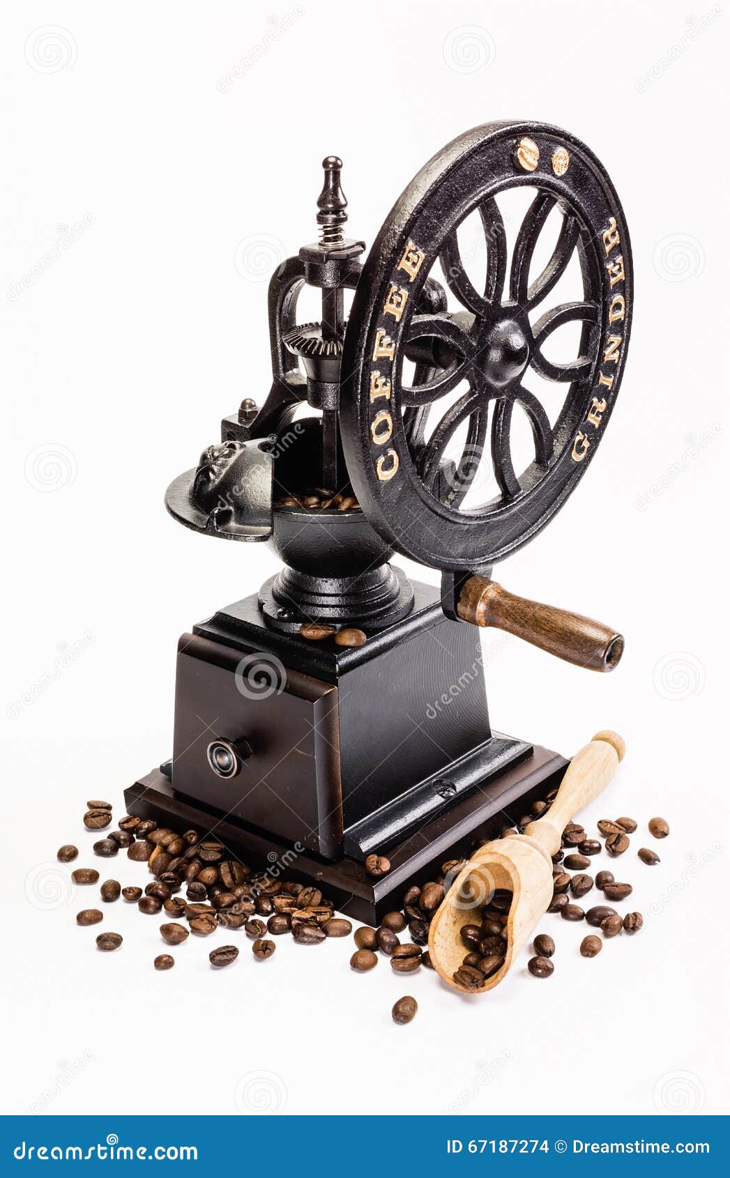 Classic Coffee Grinder with Coffee Beans Stock Photo Image of