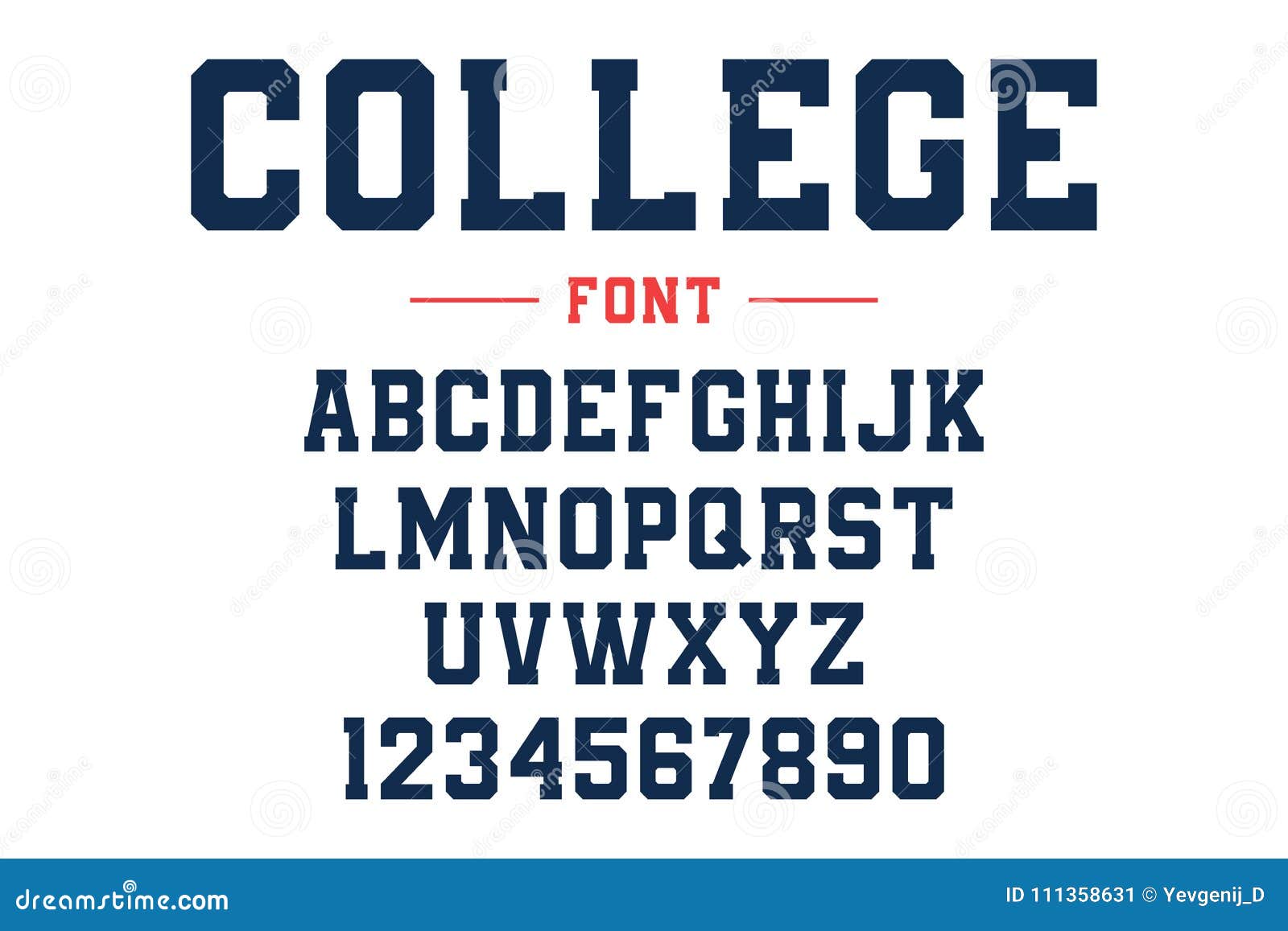 Classic College Font. Vintage Sport Font in American Style for Football,  Baseball or Basketball Logos and T-shirt Stock Vector - Illustration of  embroidery, jersey: 111358631
