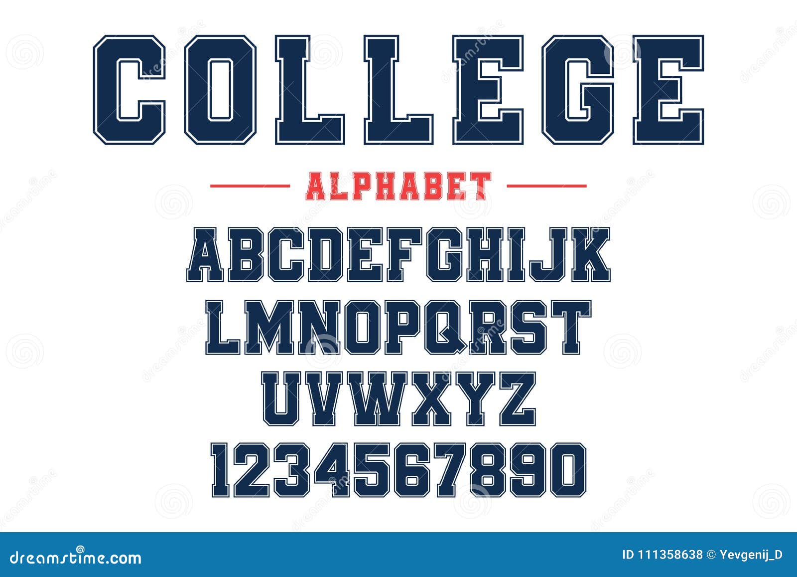 classic college font. vintage sport font in american style for football, baseball or basketball logos and t-shirt