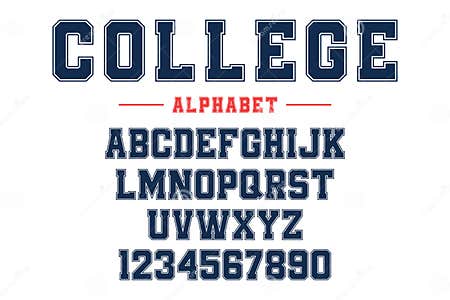 Classic College Font. Vintage Sport Font in American Style for Football ...