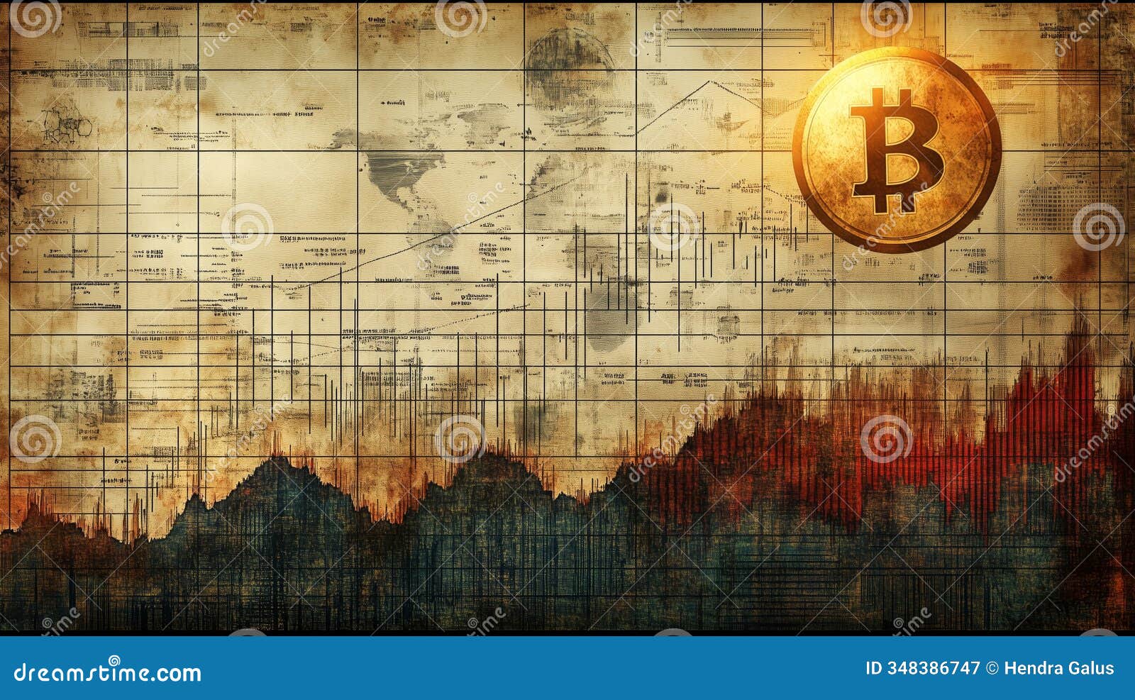 Classic Crypto Analysis with Bitcoin Coin Alongside Traditional Financial  Tools, Illustrating Intersection of Cryptocurrency and Stock Illustration -  Illustration of metrics, strategies: 348386747