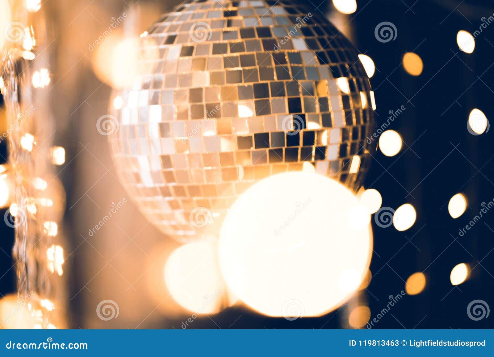 Classic Disco Ball with Christmas Stock Image Image of garland