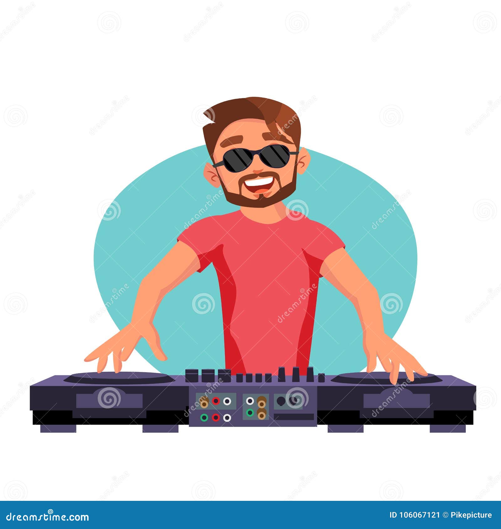 Classic Dj Vector. Playing Progressive Electro Music. Dj Playing, Mixing  Music on Deck. Studio Concept. Cartoon Stock Vector - Illustration of hand,  electronic: 106067121