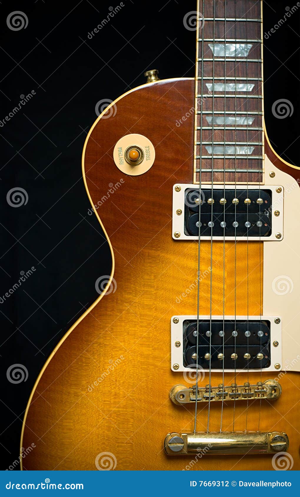 Classic Electric Guitar with Sunburst Finish Stock Photo Image of