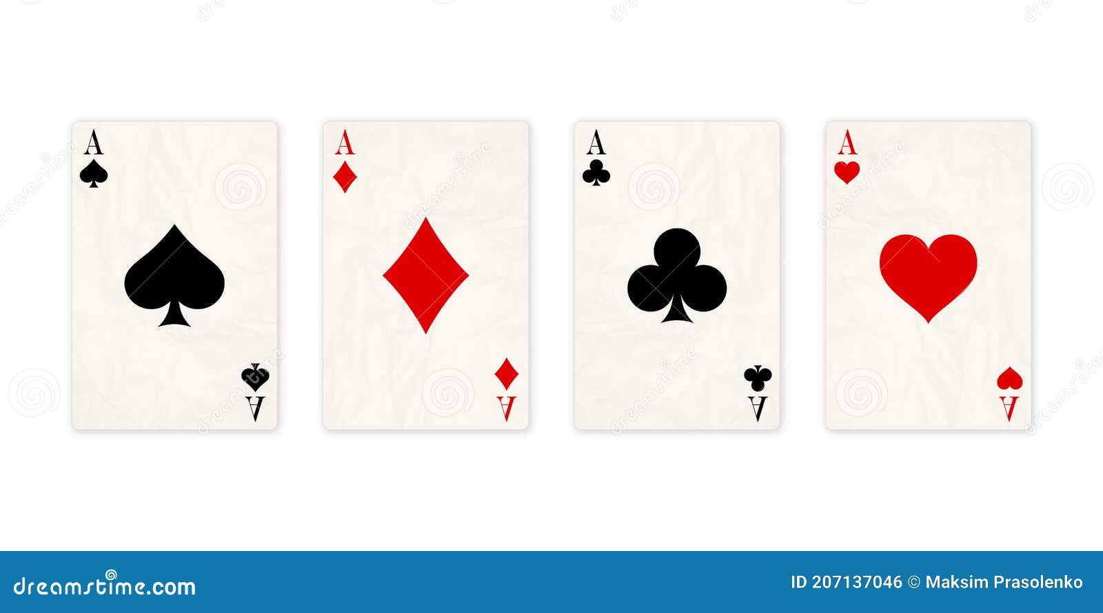 Classic Four Aces on White Background Stock Vector - Illustration of