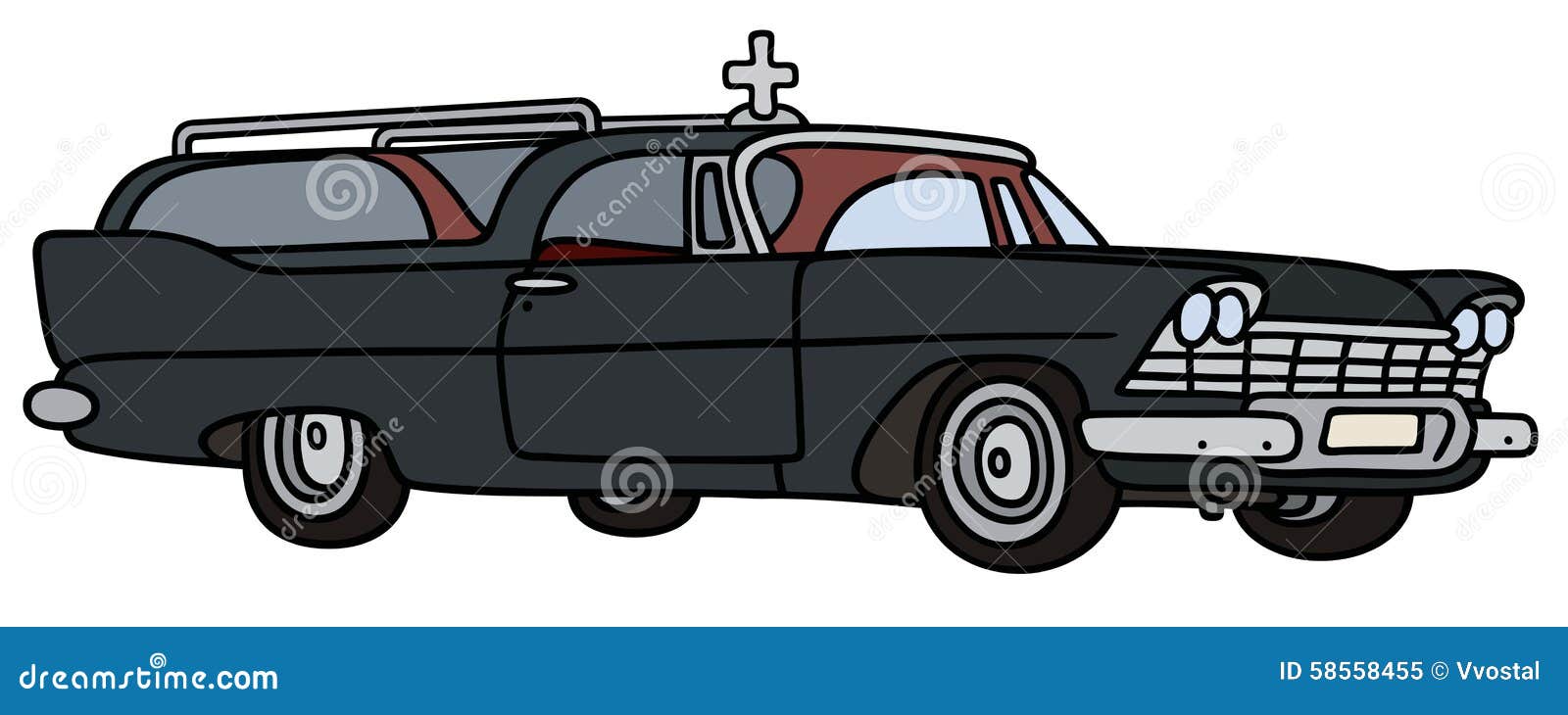 Classic funeral car stock vector. Illustration of retro 58558455
