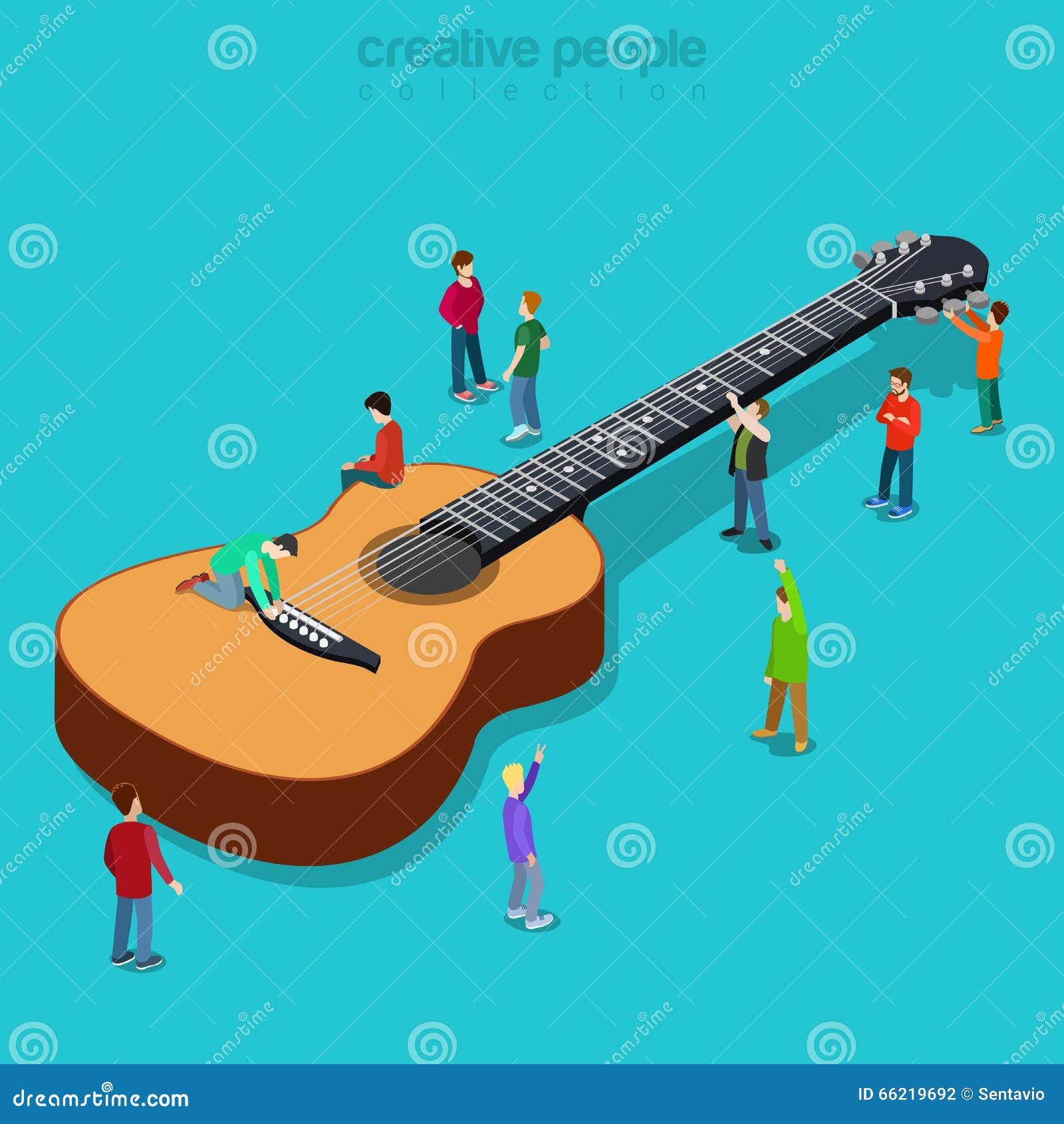 Download Classic Guitar Flat 3d Isometry Music Show Fan Vector ...