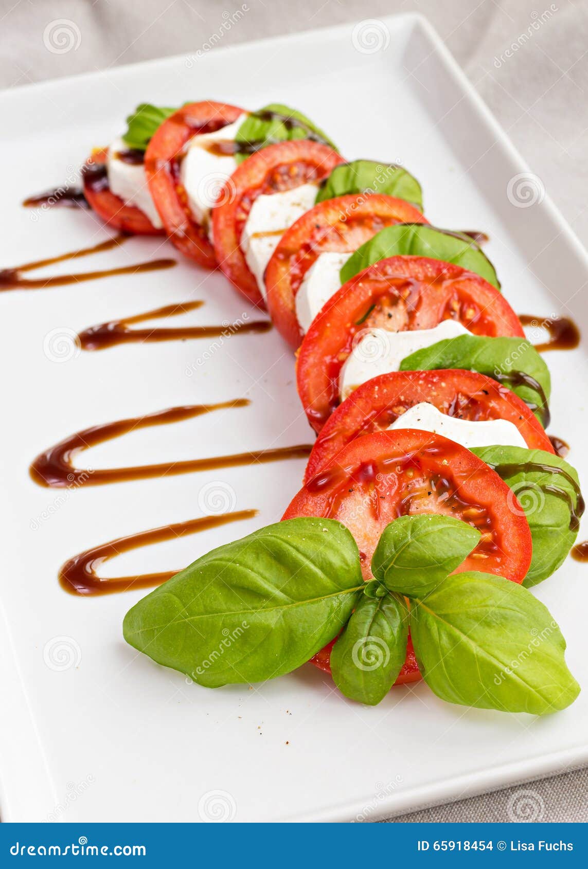 Classic Italian Tomato, Cheese and Basil Salad Stock Photo - Image of