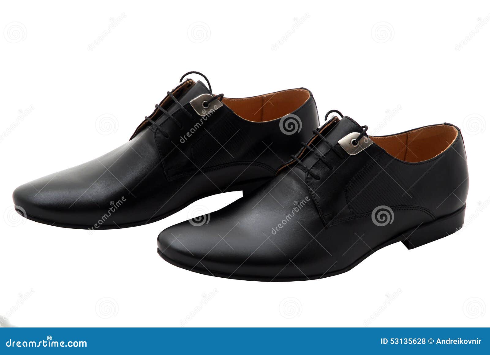 Classic Leather Men Shoes Isolated on White Stock Photo - Image of mens ...