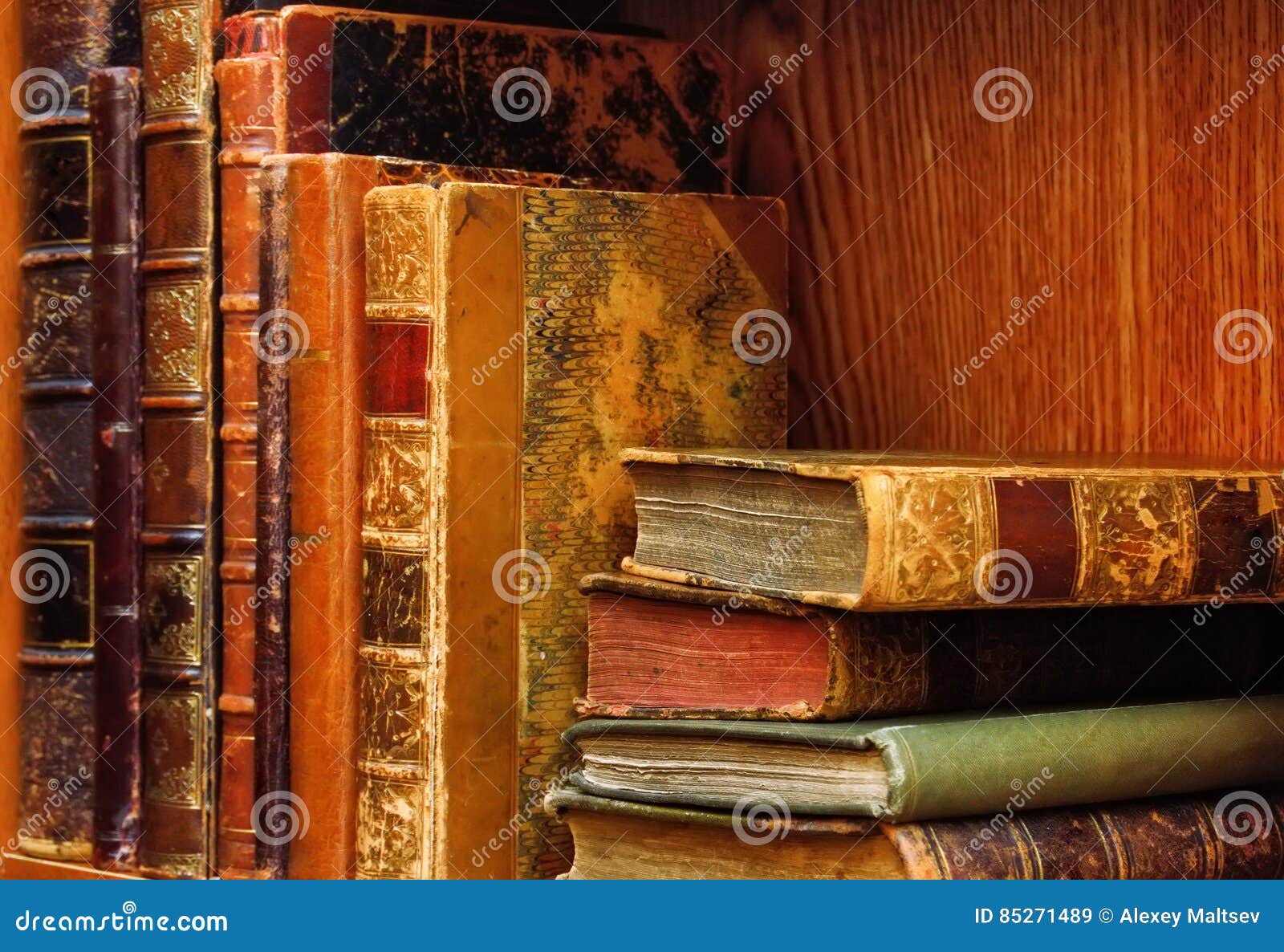 The Classic Library with Old Books Stock Image Image of classic