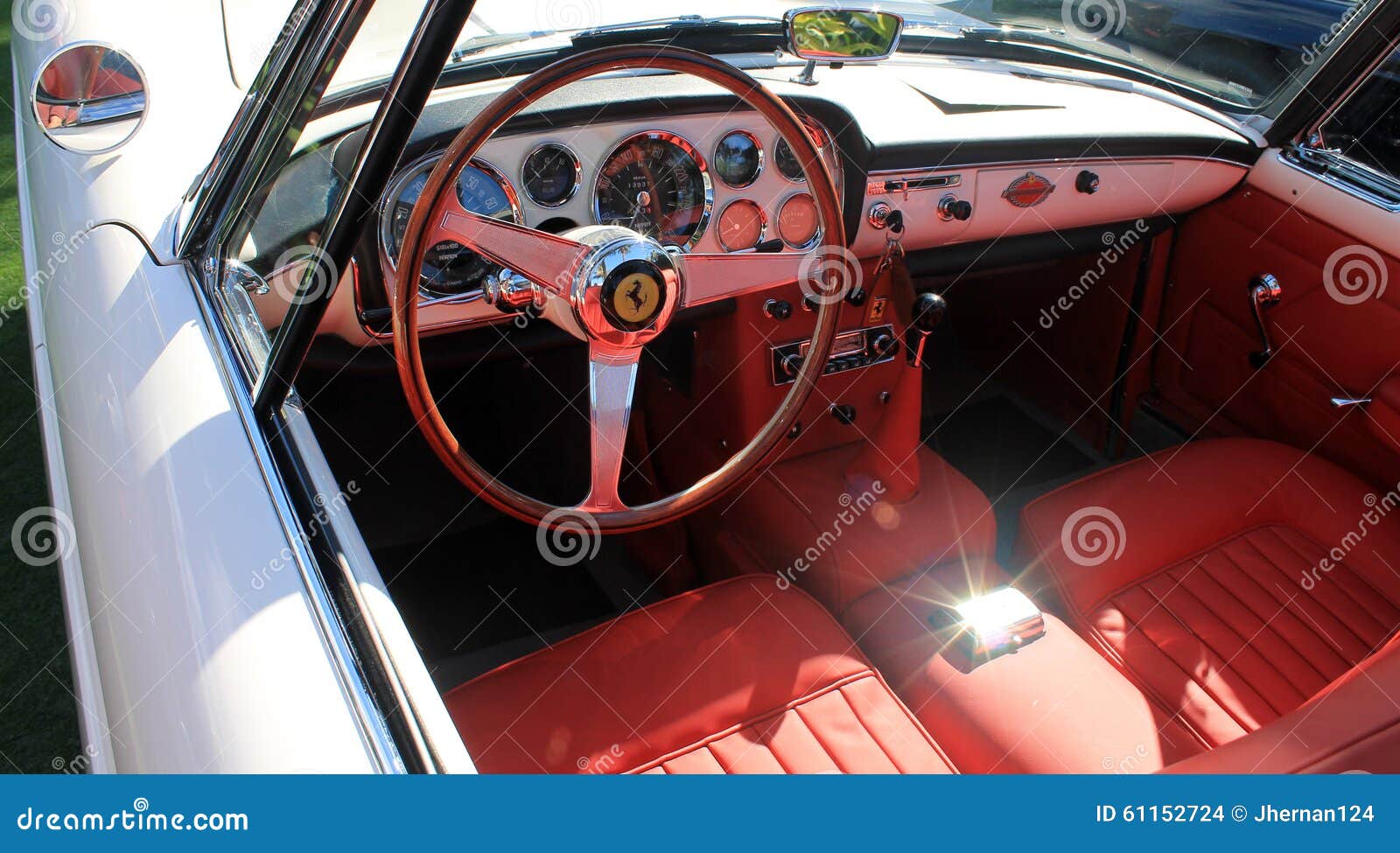 Classic Luxury White Ferrari Interior Editorial Stock Image