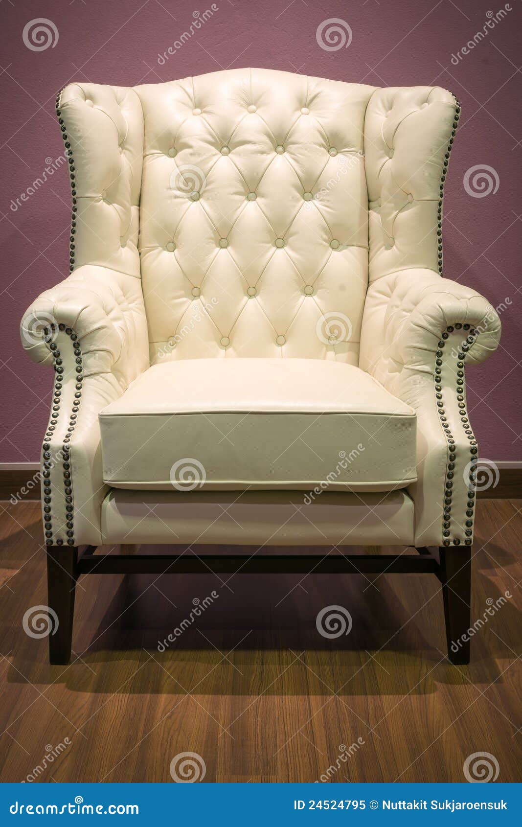 Classic Luxury White Leather Armchair Stock Image - Image of lifestyle ...