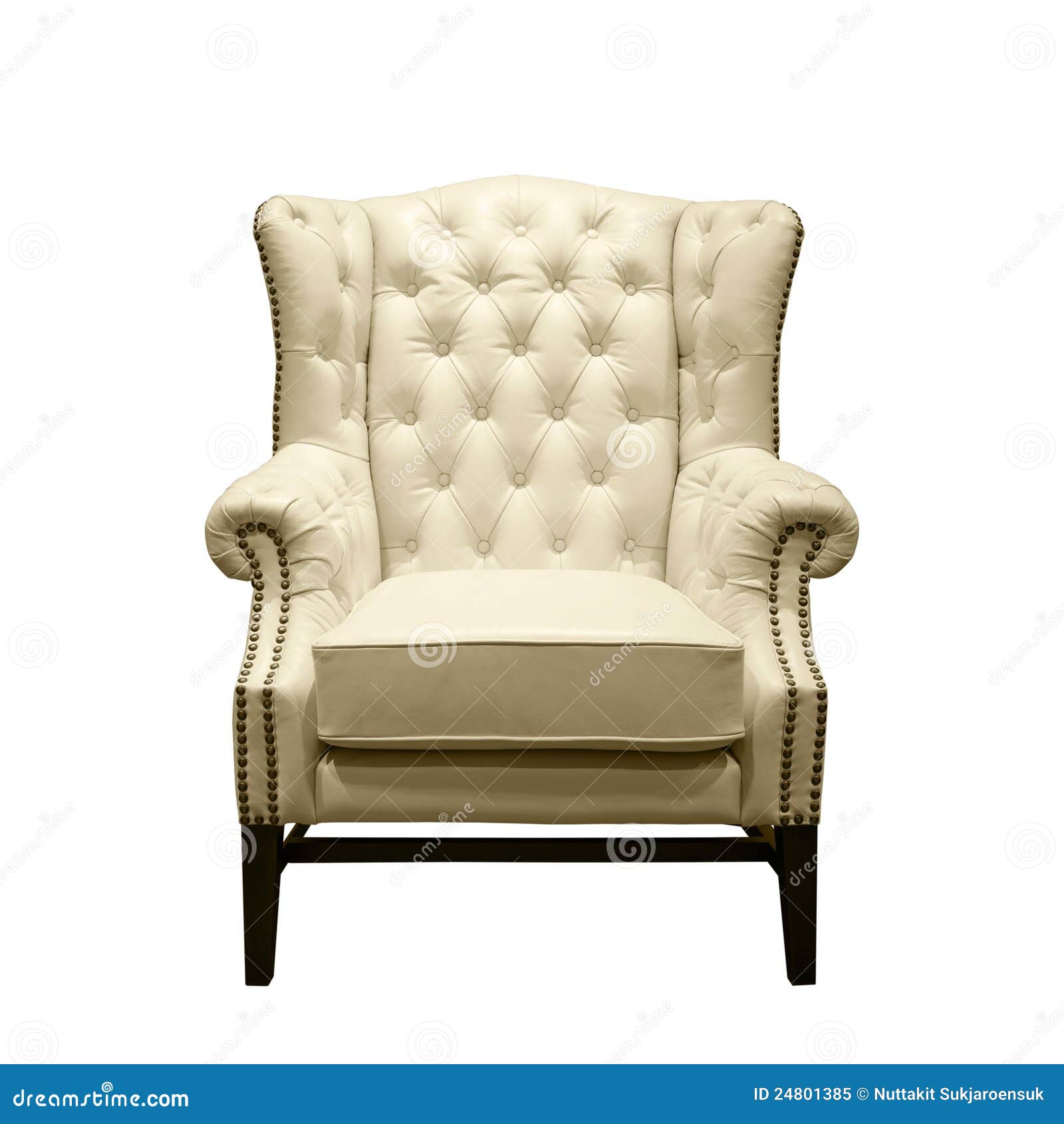 Classic Luxury White Leather Armchair Stock Image Image of armchair