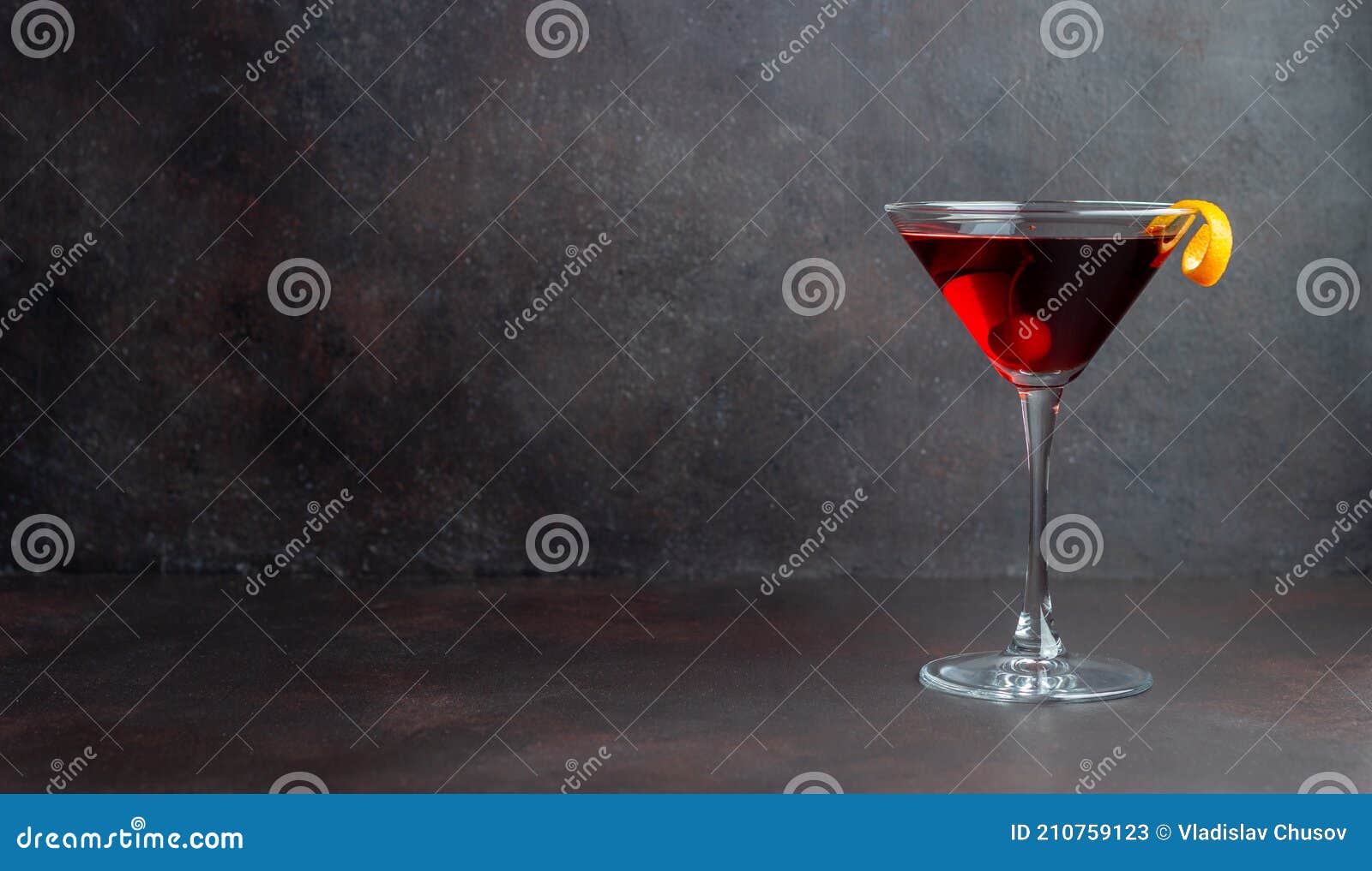 Classic Manhattan Cocktail. Alcoholic Beverages. Bar. Restaurant Stock