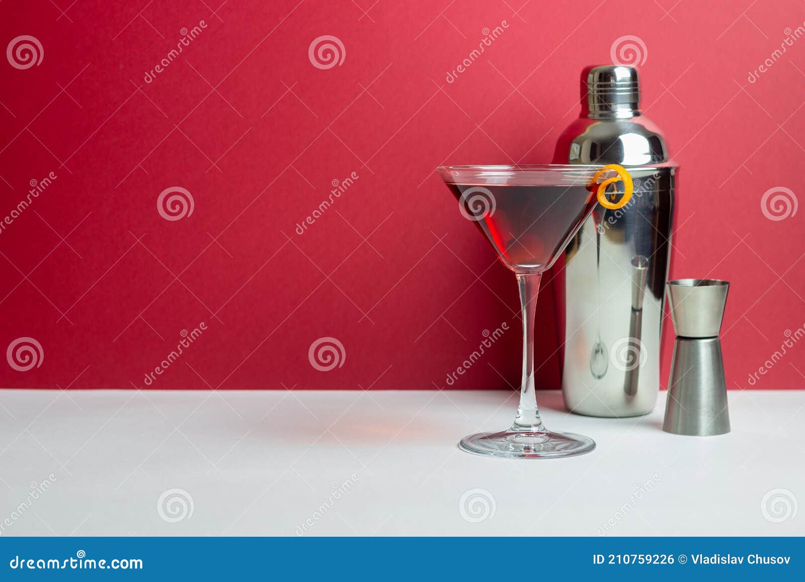 Classic Manhattan Cocktail. Alcoholic Beverages. Bar. Restaurant Stock